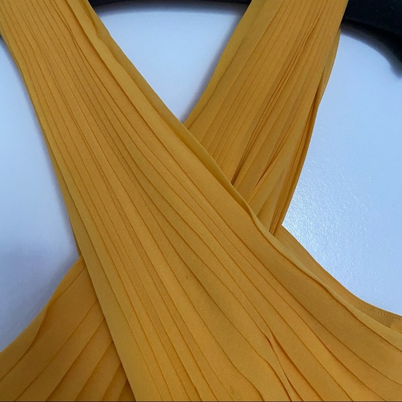 JOIE Elenita Pleated Chiffon Maxi Dress Yellow - 0 - Picture 10 of 12